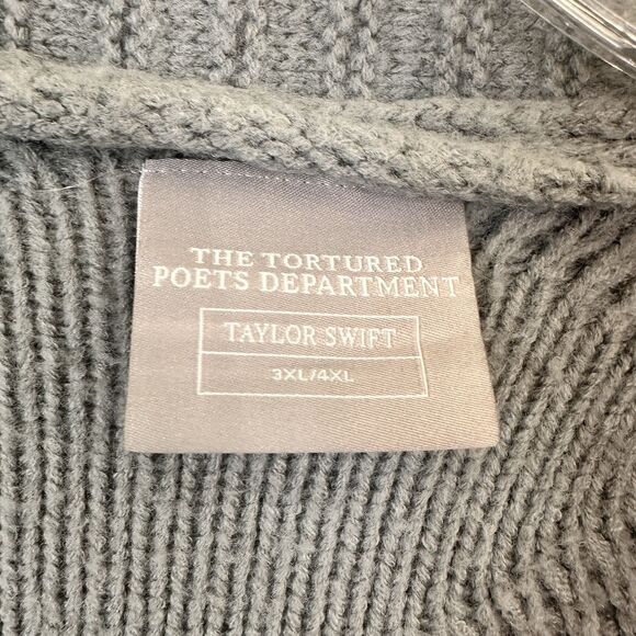 Taylor Swift The Tortured Poets Department Cardigan Knit Sweater 3XL 4XL PLUS - Picture 4 of 6